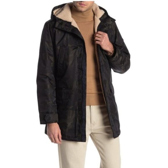 Michael Kors Otto Faux Shearling Lined Hooded Jacket - Picture 1 of 11